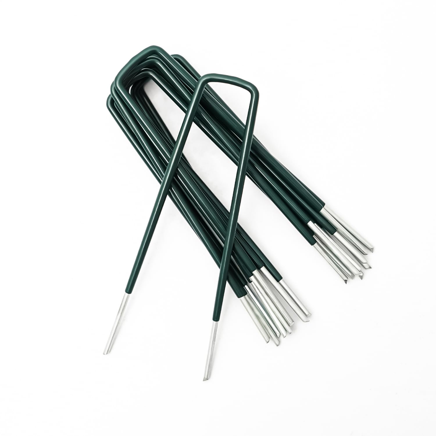 Winsome Weed Membrane Pegs PVC Coated | 14.5 cm U-Shaped Ground Pegs for Weed Control Membrane, Artificial Grass & Netting | Galvanised Steel Astro Turf Pegs (Pack of 100)