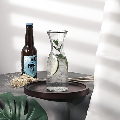 Miniatura 4 de 2 jarras de vidrio con tapas, recipientes de jugo de 1 litro con tapas para nevera, jarra de bebidas transparentes para agua, jugo, leche, limonada