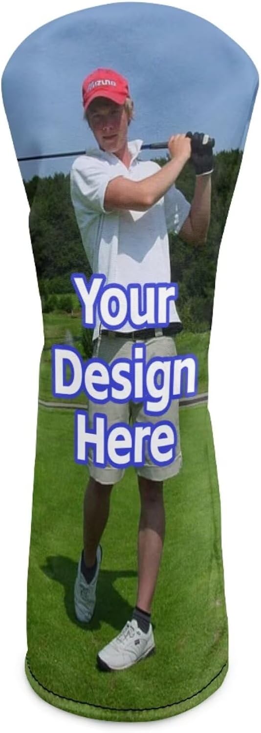Rnyleeg Custom Golf Head Covers Waterproof PU Leather Personalized Golf Club Cover with Your Photo Text Logo Birthday Gifts