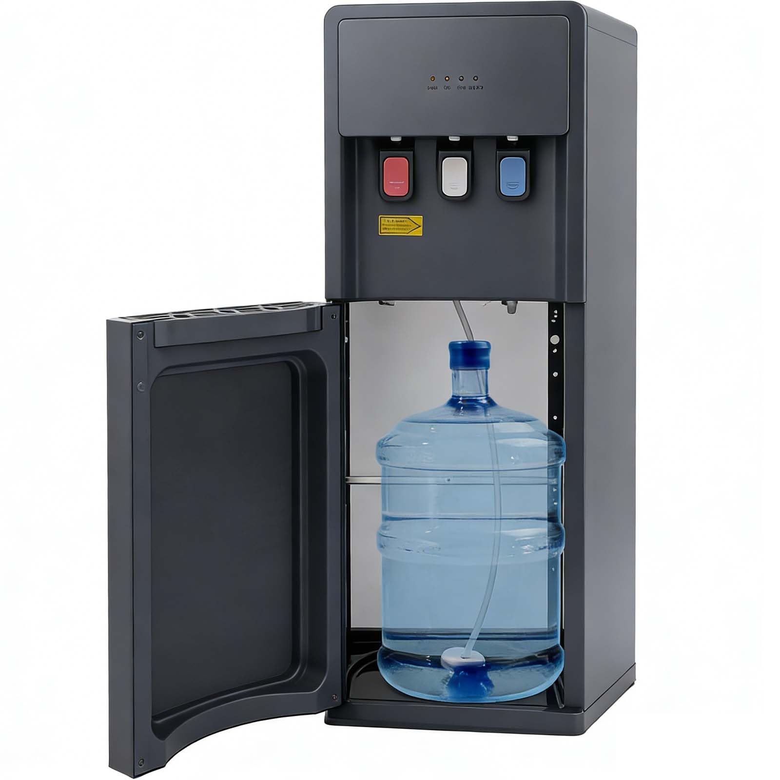 Elektryczna Dolnoczołowa Chłodziarka Wody, Dystrybutor Wody Pitnej Gorącej i Zimnej z Szybkim Grzaniem 450W i Chłodzeniem 70W, 3 Temperatury Gorąca Pokojowa Zimna, Domu(Gray,Hot+Warm+Cold)