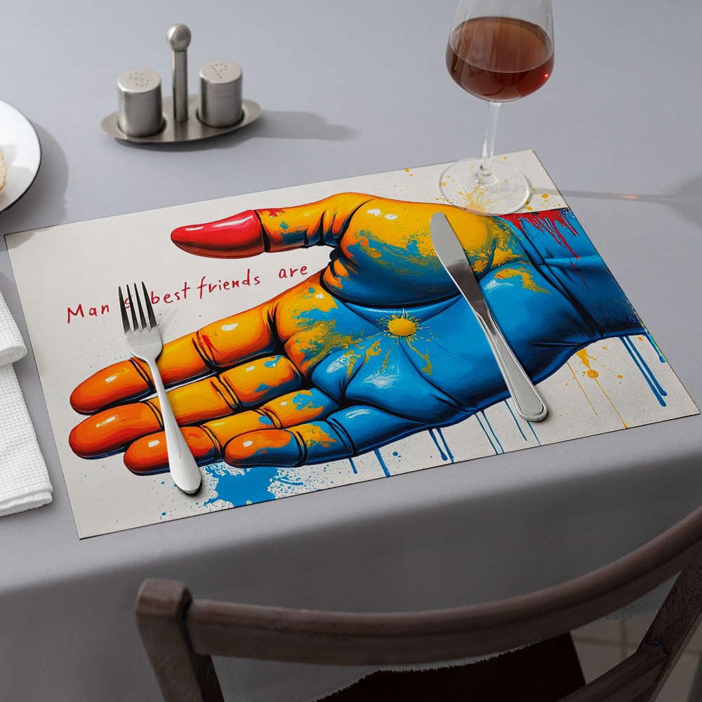 Sets de table moderne décoration de ferme avec motif chien pour protection de table de cuisine