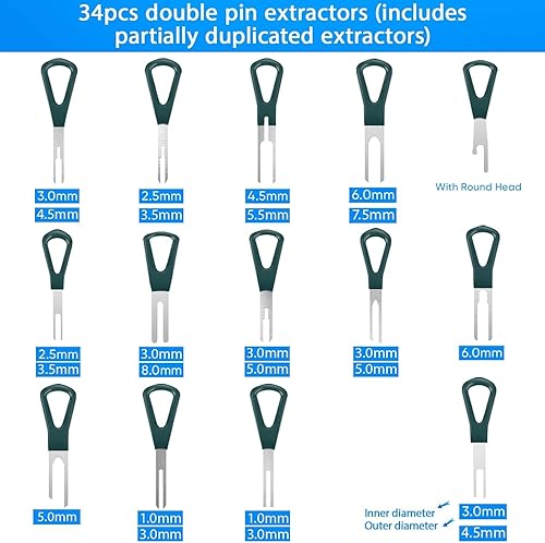 Vista 42 de Kit de herramientas de extracción de terminales, 172 piezas, herramienta de desfilado, conector eléctrico, kit de herramientas de extracción