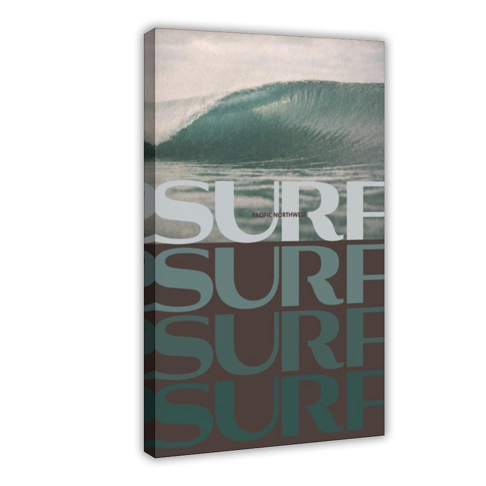 GJtyRFH Surf The Pacific Northwest Mid Century Modern Typography California Big Sur Canvas Modern Poster Wall Art Prints Paintings Living Room Bedroom Decor 20" L X 30" W