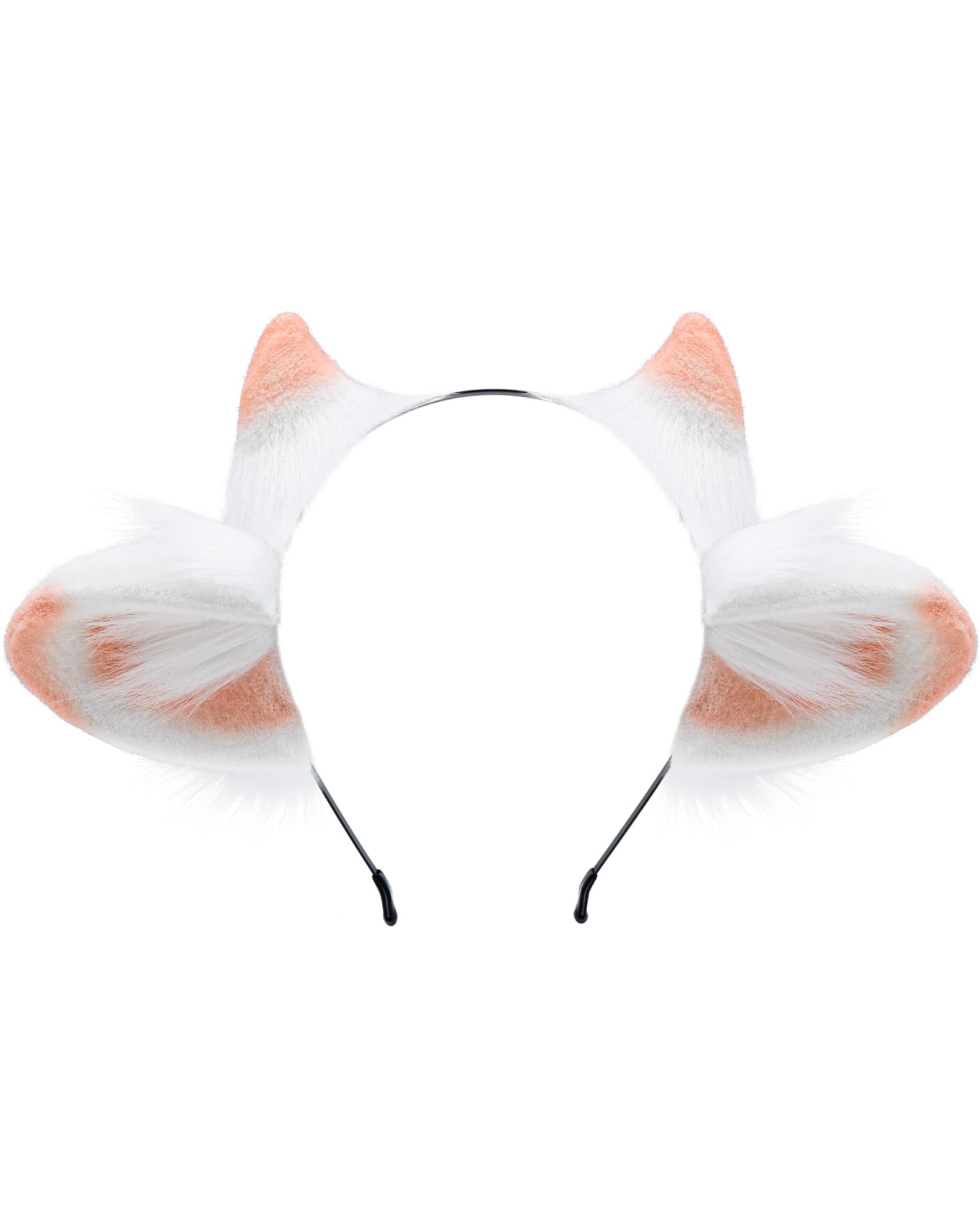 ZFKJERS Cosplay Furry Lamb Ears Headband Soft Animal Ear Hair Accessory for Halloween (Orange)
