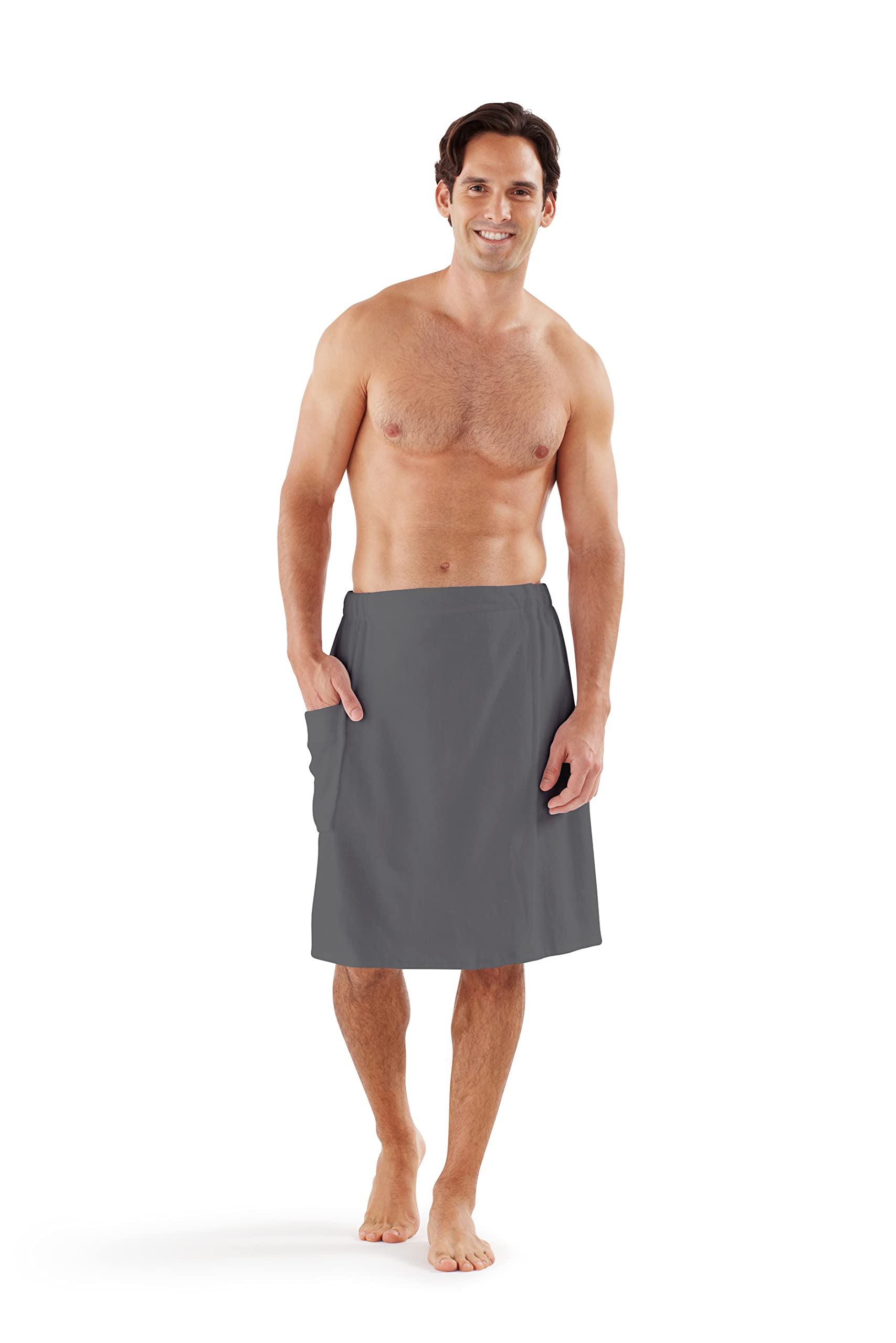 Boca Terry Men's Towel Wrap, Cotton Mens Bath Wrap, Mens