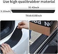 Vista 4 de Protector de parachoques trasero universal de 35.4 pulgadas, de goma negra, resistente a los arañazos, para puerta del maletero, accesorio para Negro