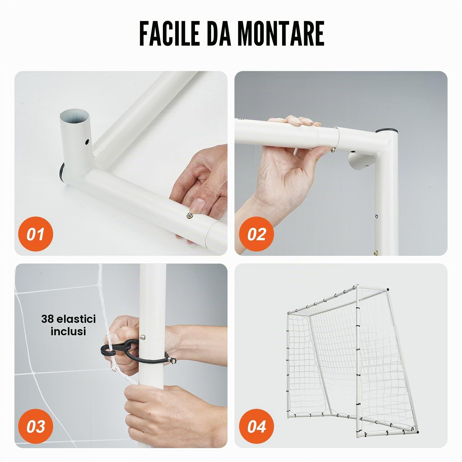 VEVOR Allenatore di rimbalzo per calcio, attrezzatura da allenamento per calcio in ferro, parete da rimbalzo per calcio, rete da rimbalzo su entrambi i lati, facile da montare, perfetta per praticare