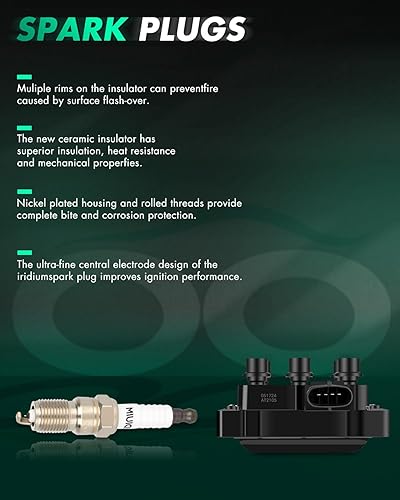 Vista 295 de SCITOO 1 bobinas de encendido con 4 bujías de iridio para Chevrolet 2011-2015 Cruze 1.4L 2016 Cruze Limited 1.4L 2012-2020 Sonic 1.4L 2013-2021 Trax