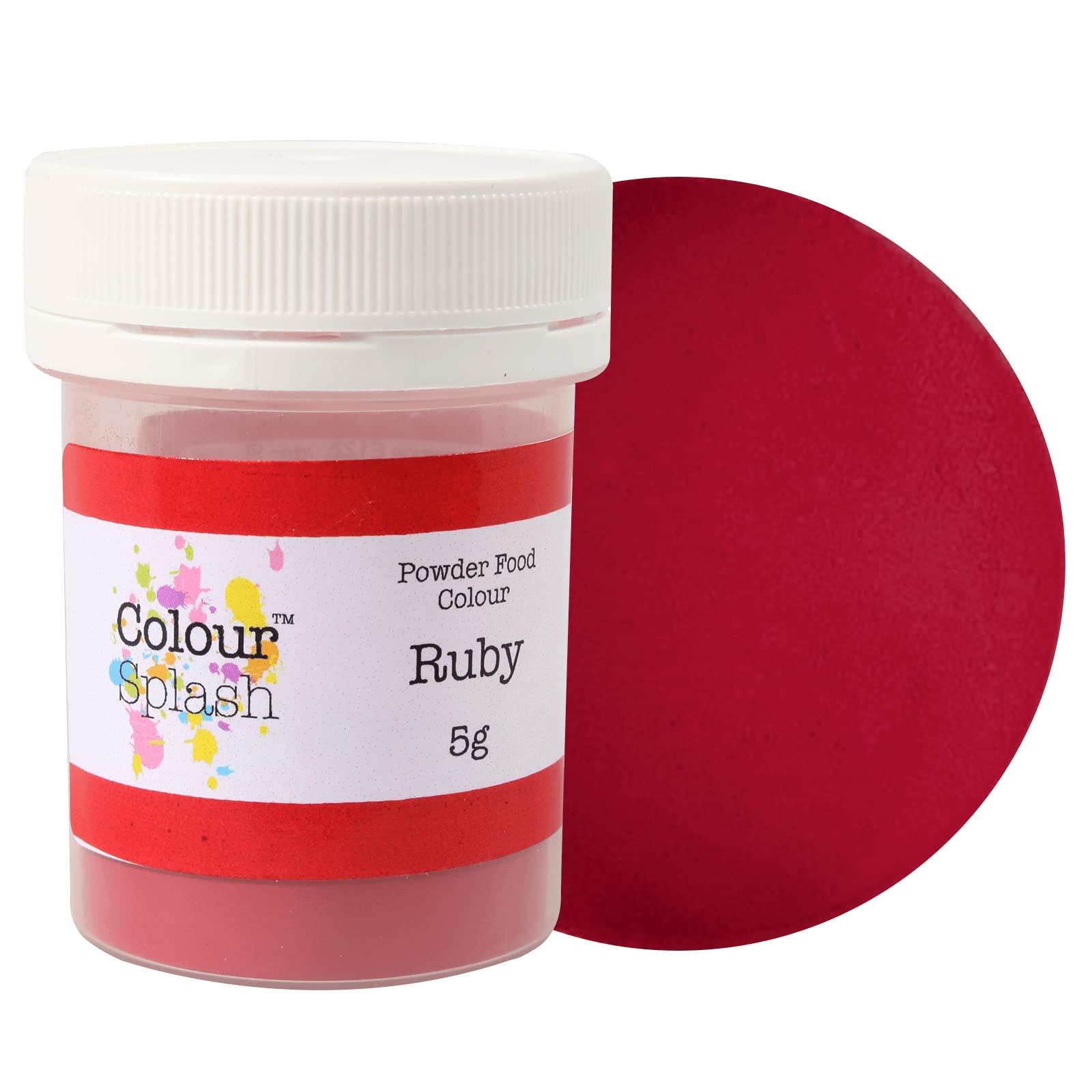 COLOUR SPLASH Food Colouring Dust, Powder Color, Edible, Matt Finish, Use on Cake Surfaces, Decorations Or Mix In Icing to Create Colourful Cakes & Bakes - Red 5g