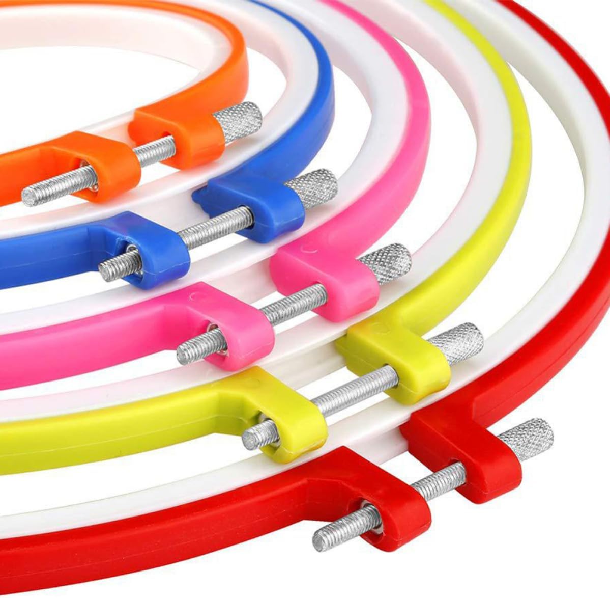 5pcs Embroidery Hoop Circle Plastic Frame for DIY Craft Projects