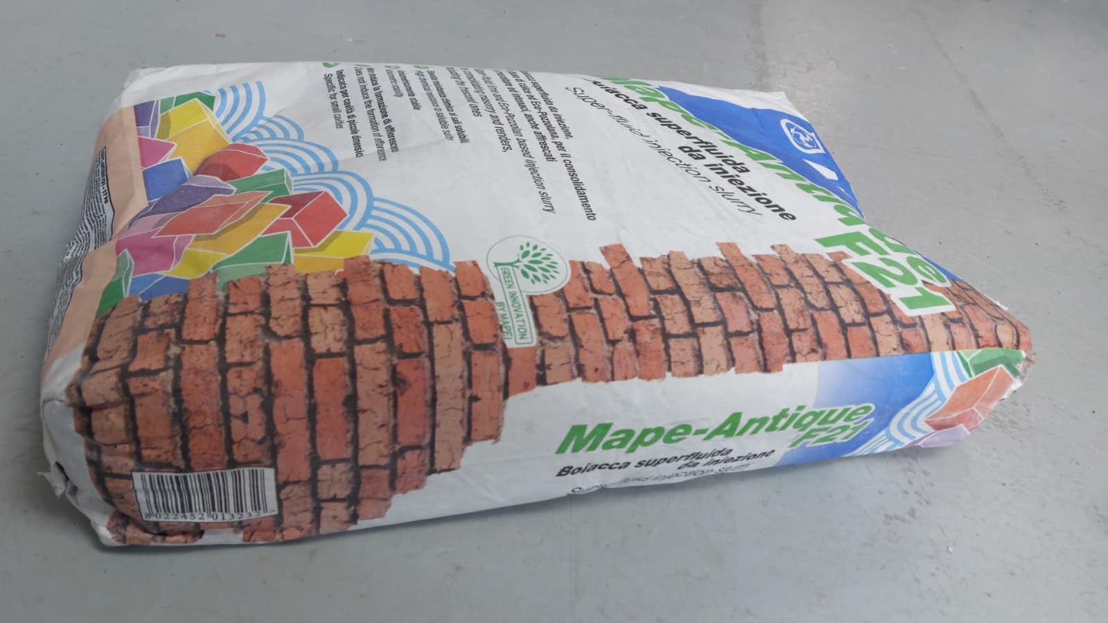 MAPEI Mape-Antique F21 ZERO, Malta da Iniezione Superfluida a Base di Calce ed ECO-POZZOLANA, Consolidamento Murature e Intonaci Affrescati, Resistente ai Sali