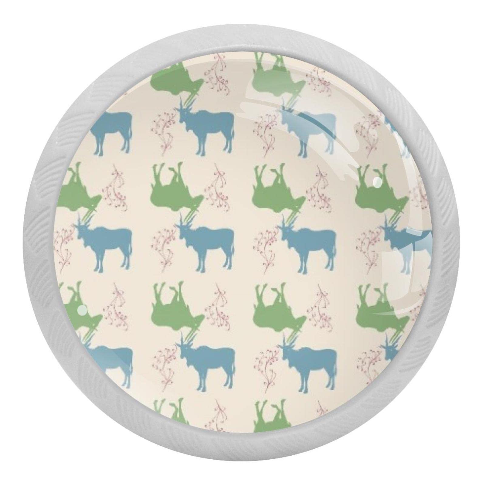 Poignées rondes de placard fluorescentes motif animal pour cuisine et meuble