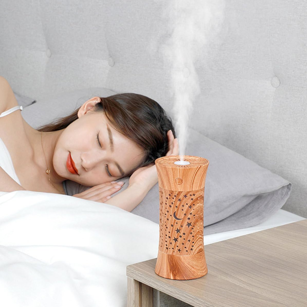 Humidificador de Escritorio 260ml de Veta de Madera, Abs