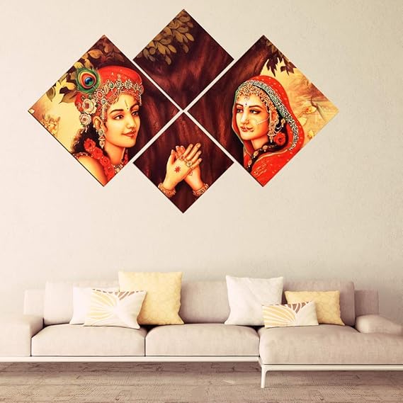 Hardik Art N Frames Multiple Frame Radha Krishna Wall Painting on 7 mm