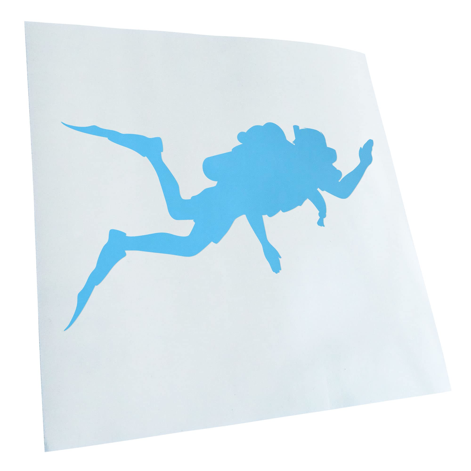Kiwistar - Car Sticker - Light Blue - 50 x 30 cm Diver Silhouette - Rear Window Car Sticker Weatherproof for Car Truck Moped Truck - Sticker Exterior Self-Adhesive Tuning Accessories for Window