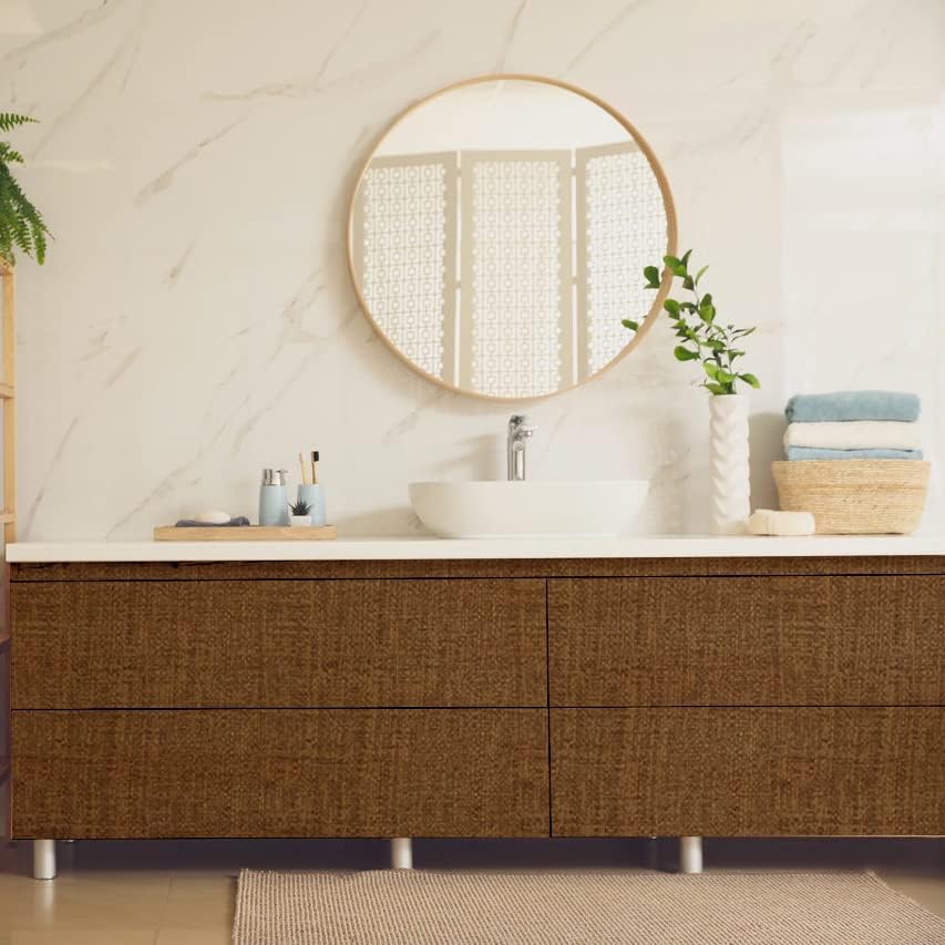 Miniatura 2 de Yancorp - Papel pintado de tela texturizada de 16"x120". Papel pintado de imitación de césped para despegar y pegar, autoadhesivo, removible y