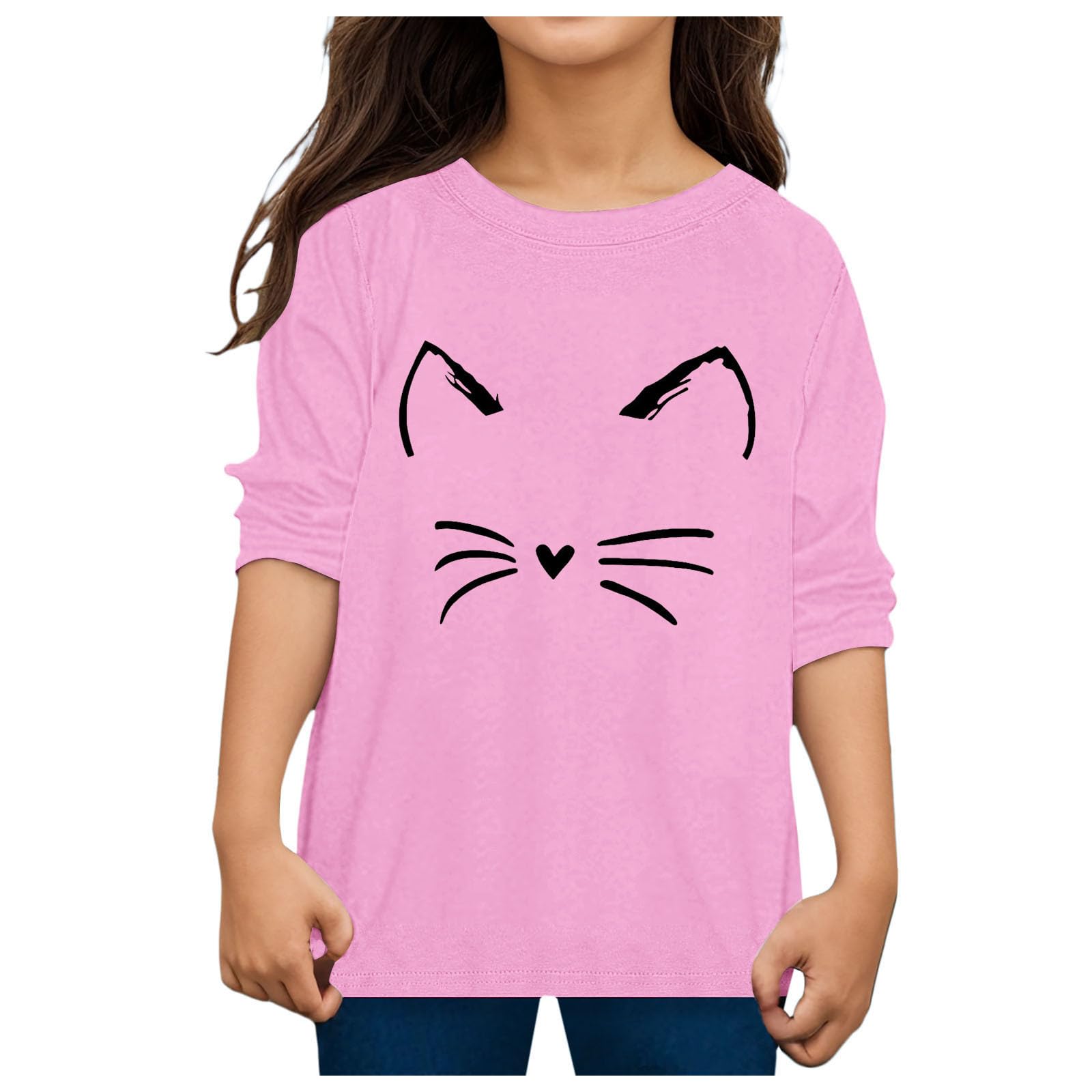 Langarm Shirt mit süßem Katzenmotiv für Kleinkinder Kinder in Herbstfarben