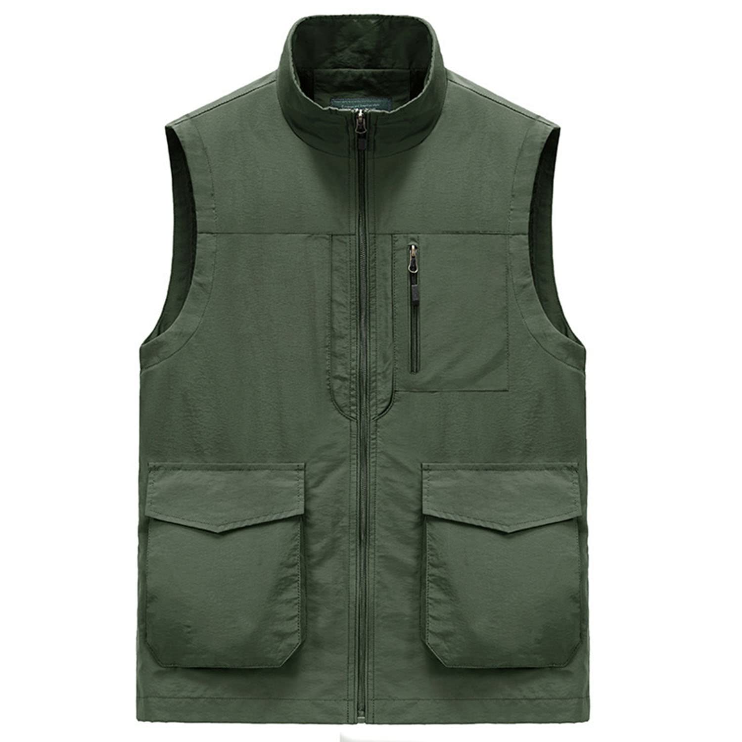 Chaleco Multibolsillo para Hombre Chaleco Casual para Exteriores Chaqueta Transpirable Sin Mangas para Pesca Fotografía Senderismo Viajes