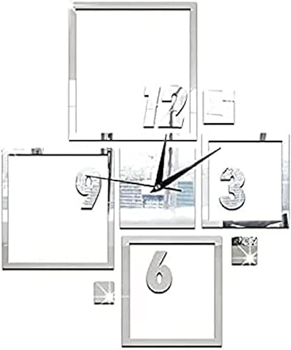 Miniatura 2 de Kitchen Clocks Wall Large Wall Clocks Mirror Stickers Wall Clock Modern Design Square Self-Adhesive Quiet Quartz 3D DIY Clocks Reloj Paret Living