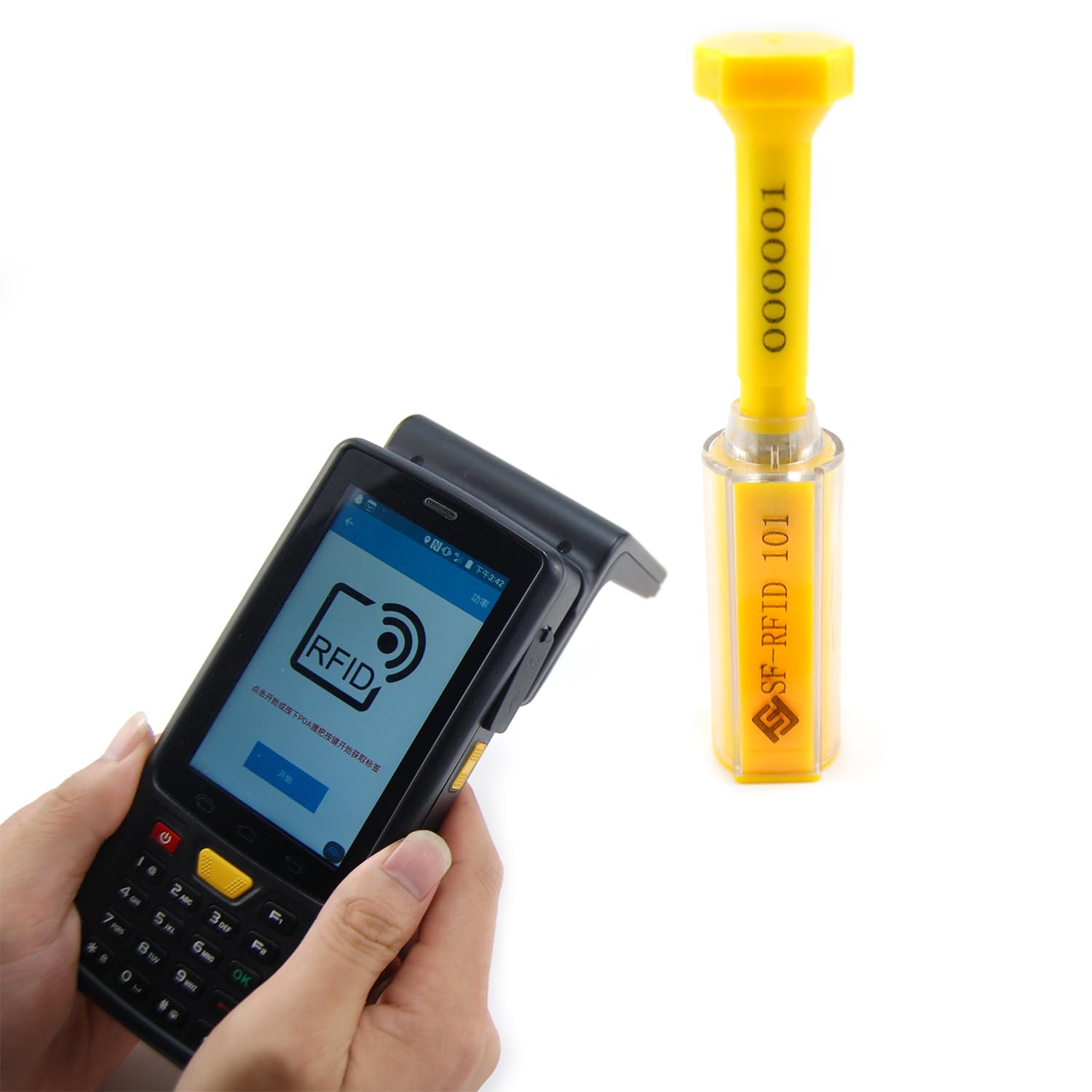 50 PCS High Security UHF RFID Bolt Seals Container Seal RFID Electronic Tamper Seal Shipping Seal with Print Progressive Numbering for Cargo, Trucks, Railways, Wagons, and Trailers