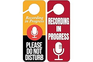 Do Not Disturb Door Hanger Sign for Home Office, Recording In Progress...
