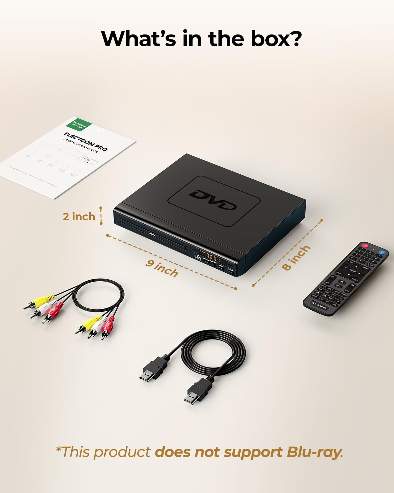 Reproductor de DVD para televisión con HDMI, para Smart TV, Reproductor de DVD USB