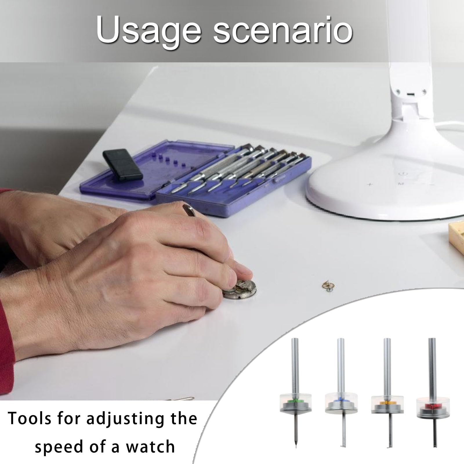 Herramienta de reparación de relojes para ajustar la velocidad, movimiento del reloj, ajuste de sincronización para regulación de tiempo, accesorios de mantenimiento, herramienta de relojería
