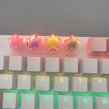 KITMOUS YupYay Cherry Mx Switch için 4 Tuşlu Renkli Yıldız tuş kapakları Mekanik Klavye Oyun Dekorasyonu Özel Arkadan Aydınlatmalı Tuş Başlıkları Hediye OEM