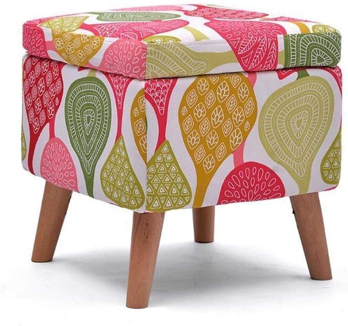 Repose-Pieds Ottoman en bois massif pour un salon moderne et cosy