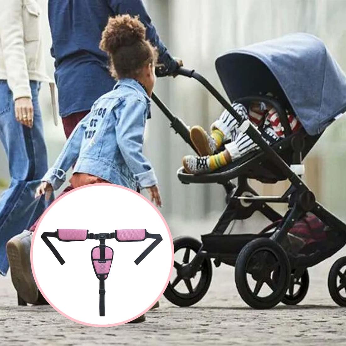 Cinture Passeggino Universali, Cintura di Sicurezza per Bambini Imbracatura per Seggiolone a 3 Punti Regolabile Seggiolino Cinghie Passeggini Anticaduta Adatta per Seggioloni Auto Carrozzine