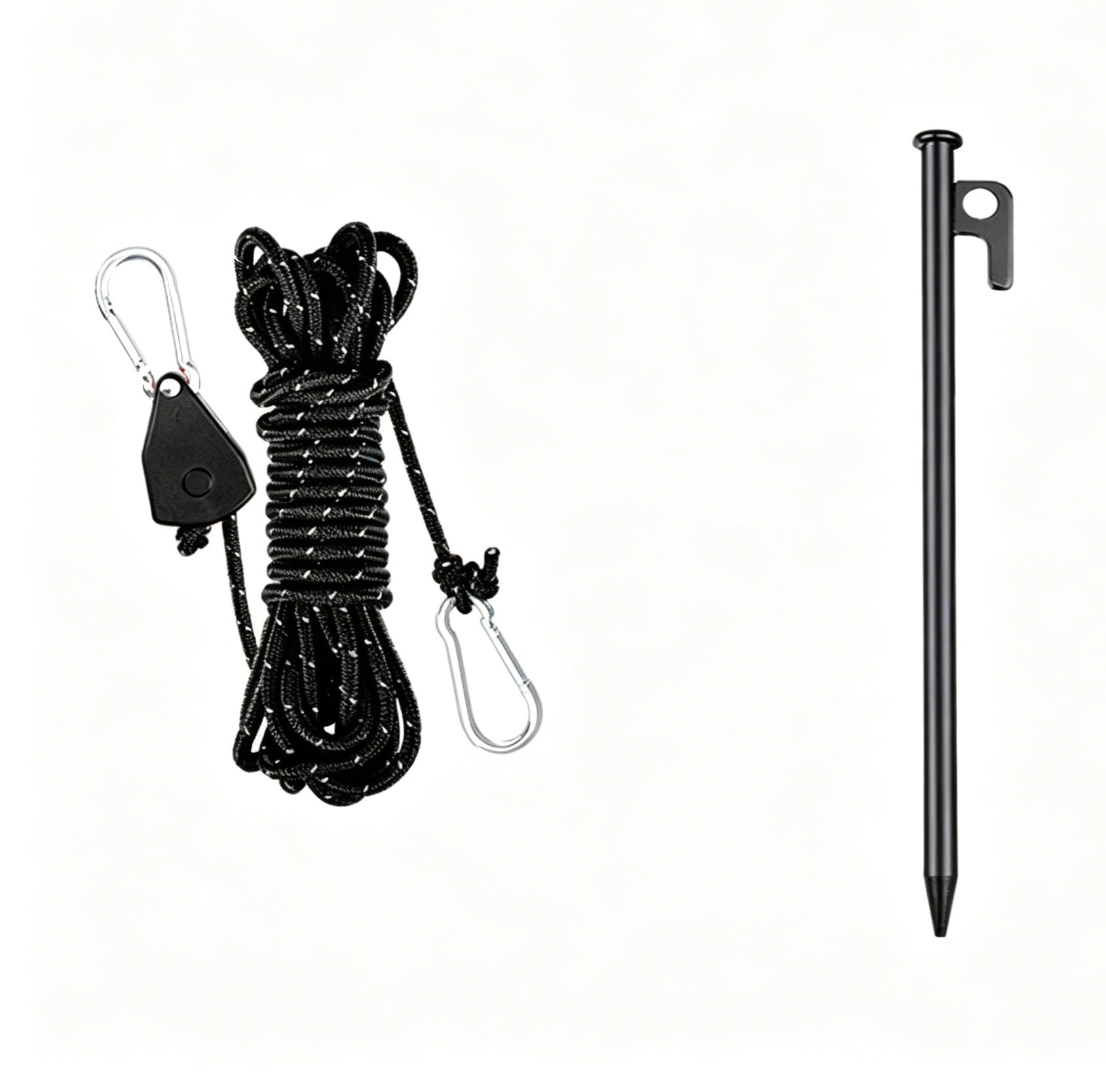 Zeltheringe Set,Abspannseile,Zeltschnur,Für Outdoor Camping(Schwarz-25cm)