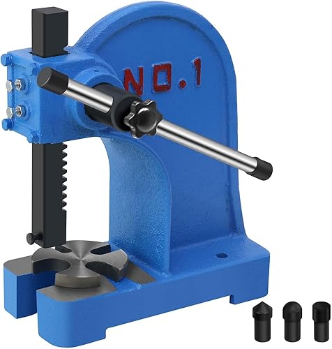 Prensa manual de 1 tonelada, máquina de prensa de perforación de escritorio de hierro fundido resistente de 5.5 pulgadas de altura máxima, para