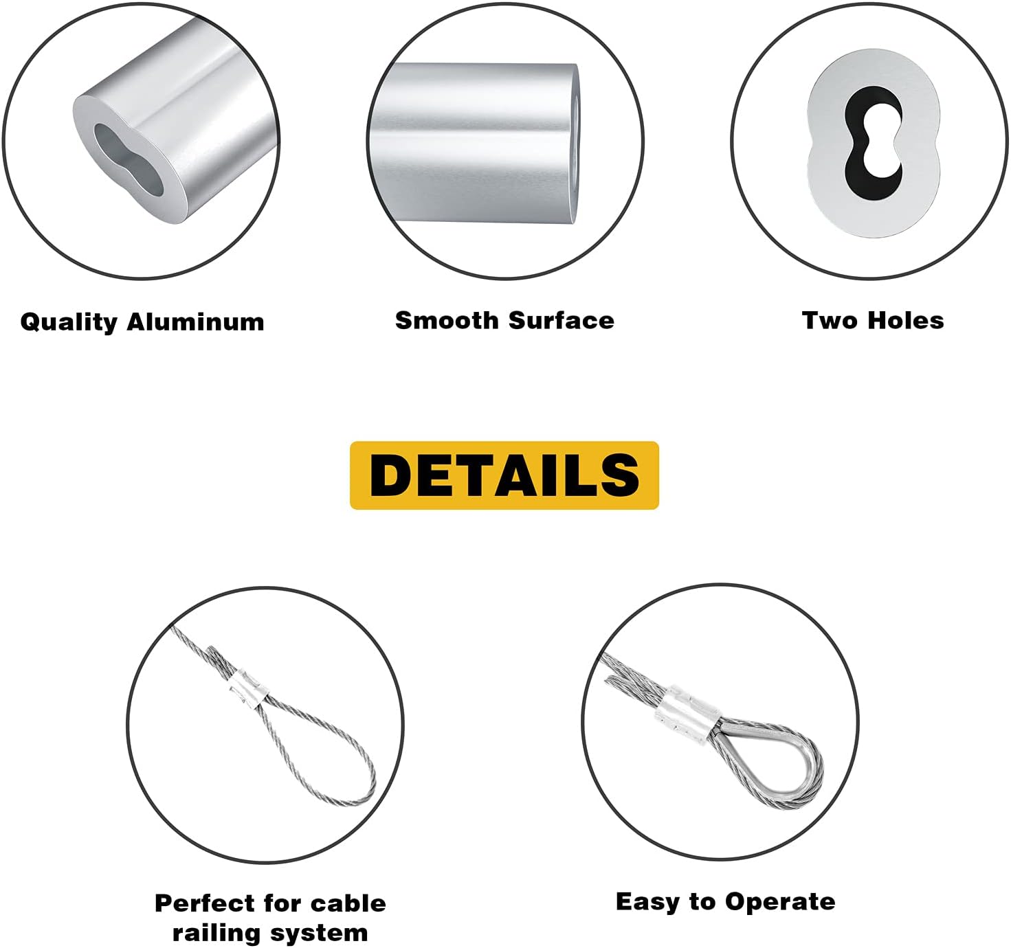 328FT 1/16 Stainless Steel Wire Rope, Wire Rope Crimping Tool, M2 Thimbles and Crimping Sleeves