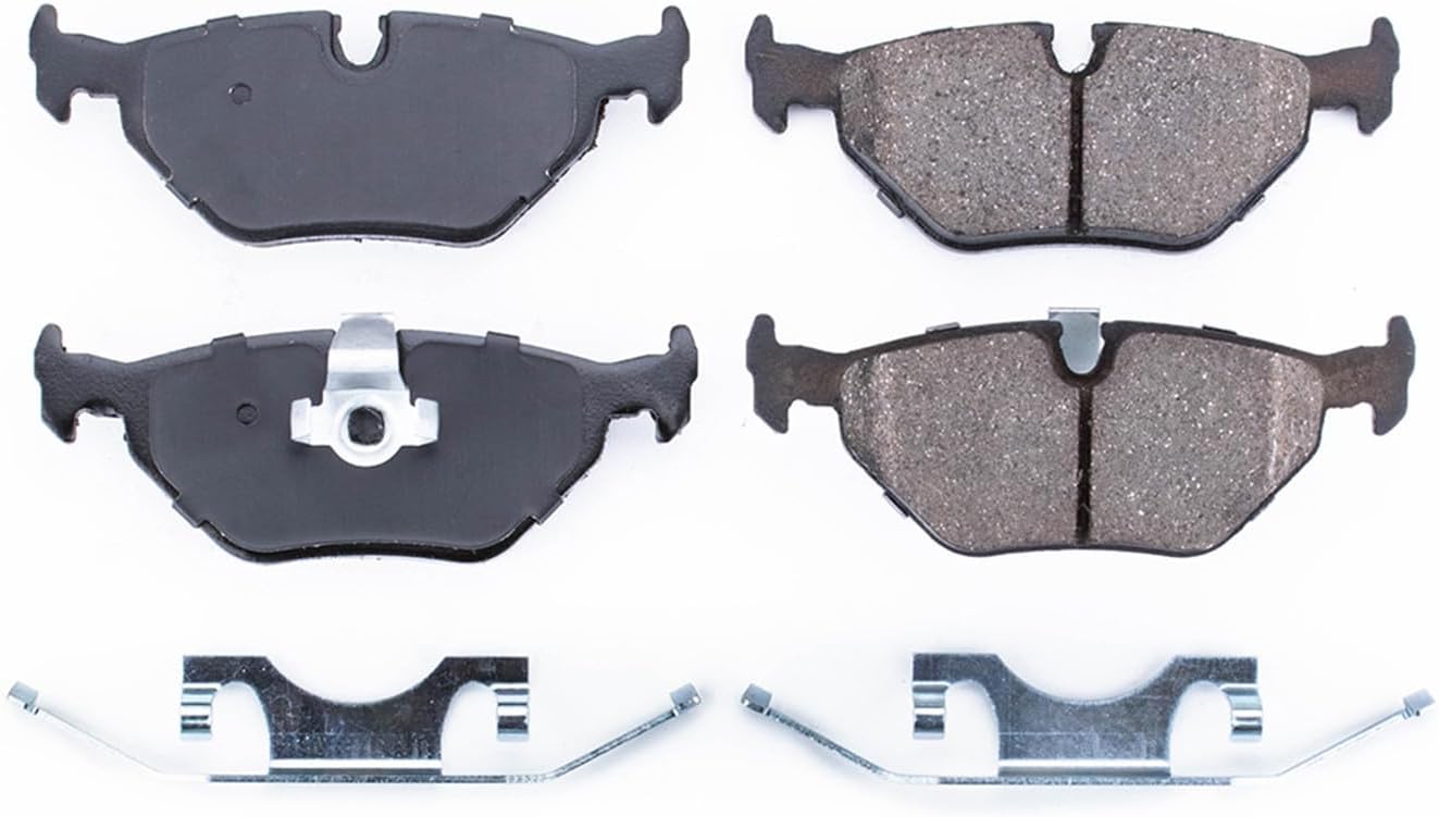 PowerStop Rear Brake Pads For BMW 323i 2000 |325Ci 2001-06 |325i 2001-05 |325xi 2001-05 |328Ci 2000 |BMW 328i 1999-00 - Z17 Ceramic Brake Pads With Installation Hardware, 17-692A