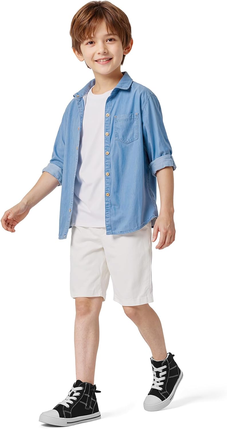 K KomForme Kids Sneakers for Boys and Girls Toddler Canvas High Top Walking Causal Shoes with Zipper - Image 8