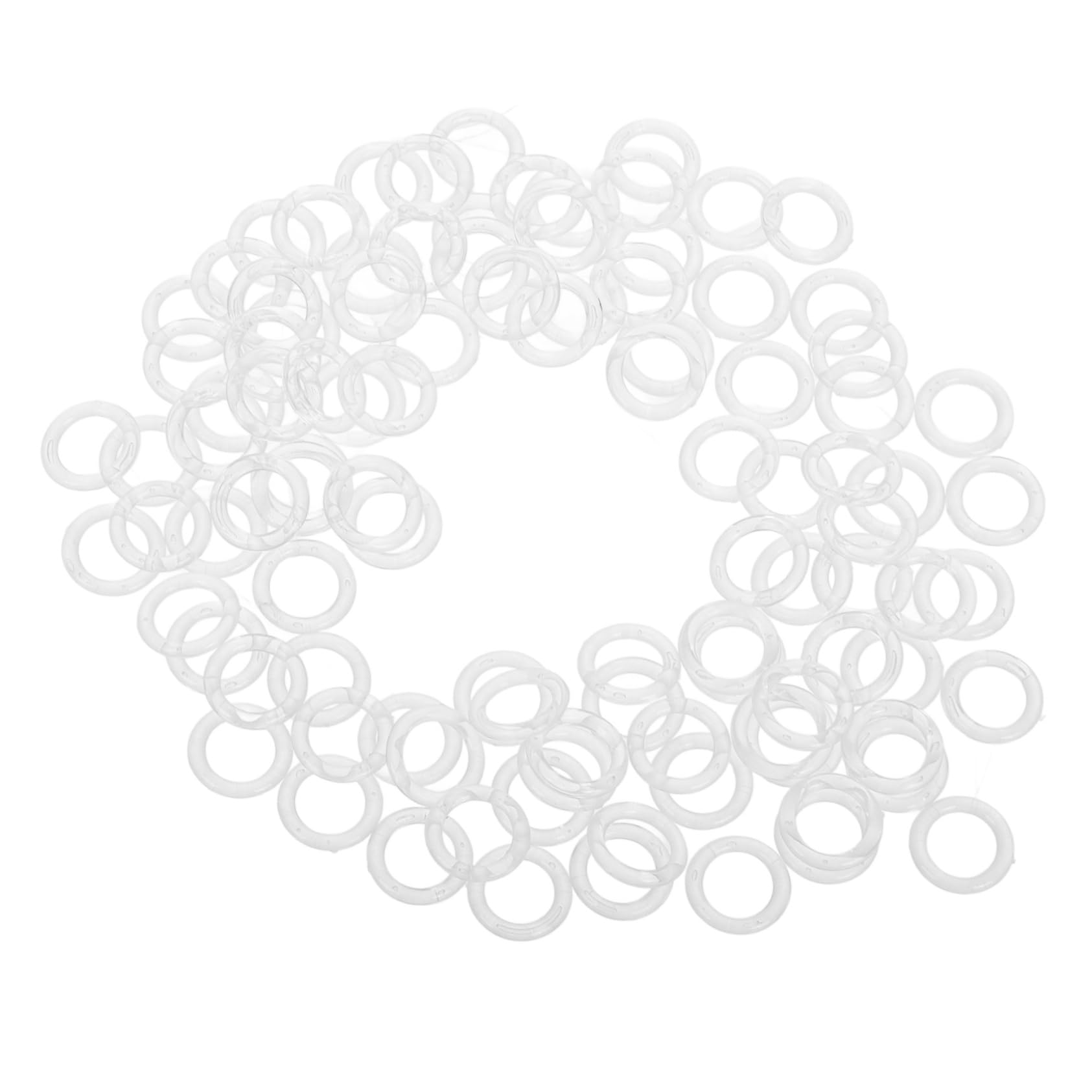 OUNONA Versatile 100pcs Plastic Ring Set Roman Shade Hardware Window Curtain Rings and Ceiling Fan Pulls