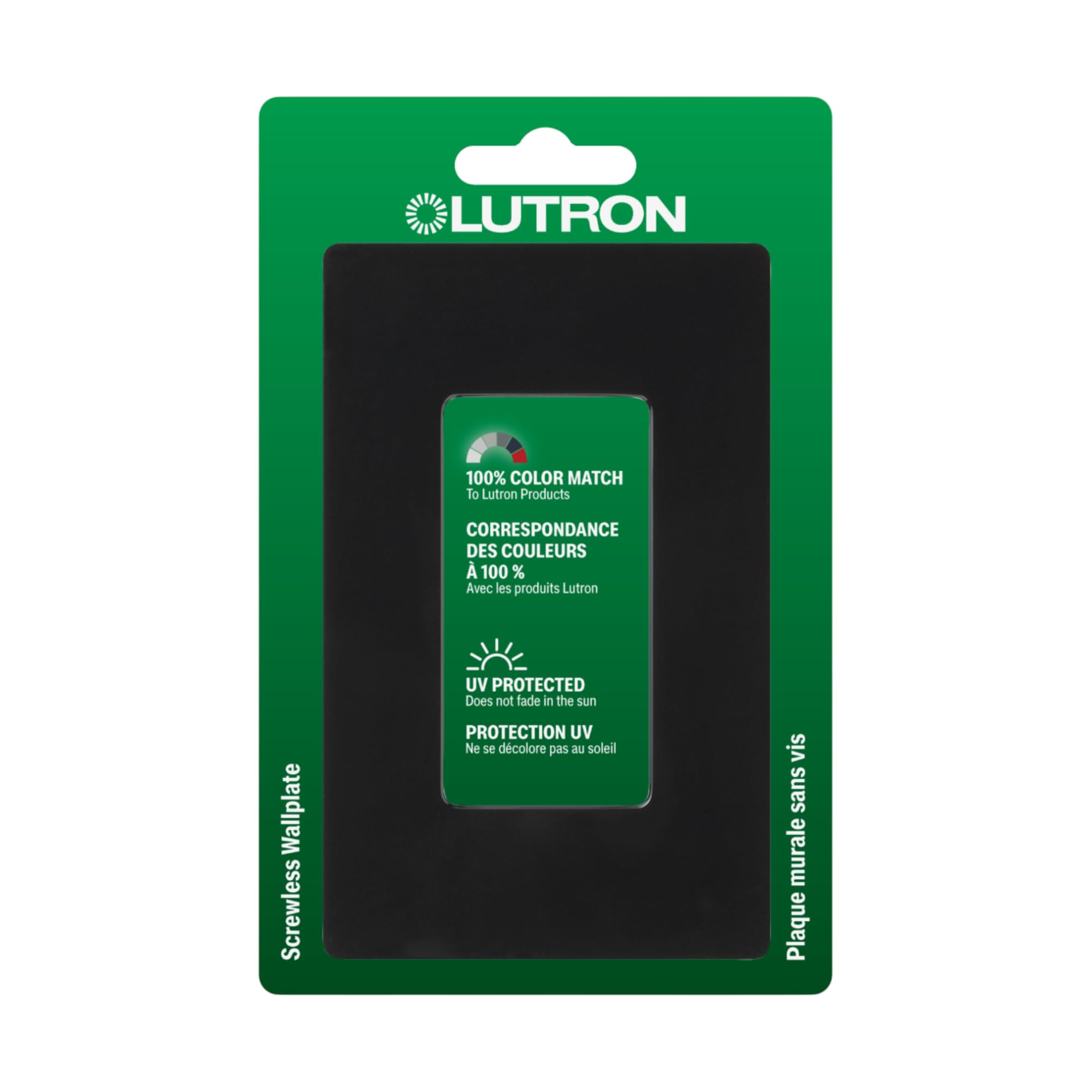 Lutron Claro Light Switch Cover Plate, 1 Gang Wallplate, for Decorator Light Switches, Rocker Light Switch Cover, Outlet Cover, Screwless Switch Plate Cover, Gloss, CW-1-BL, Black