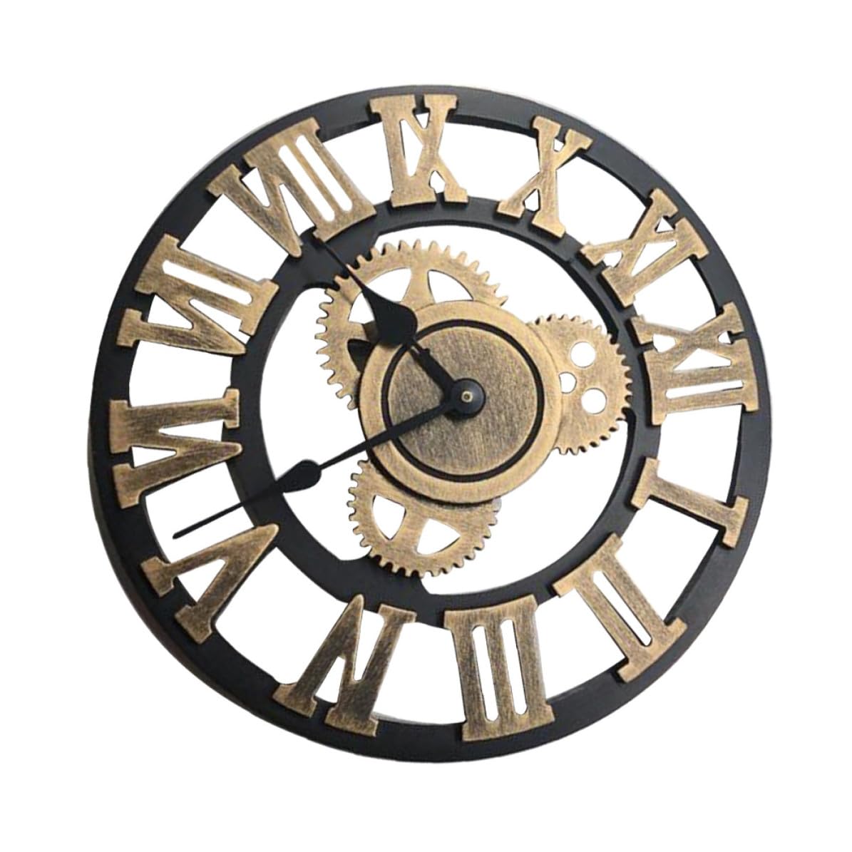 Horloge murale en bois silencieuse Packove ronde au style rétro européen