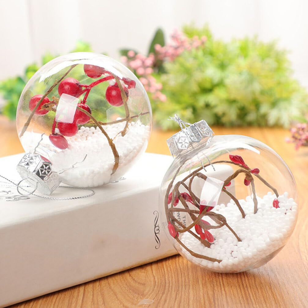 SEWACC Ornements Boules D'ornement Remplissables en Plastique Transparent 10Cm 10Pcs Boules D'ornement De Noël Arbre De Noël Ornements Suspendus pour La Maison De Fête De Mariage
