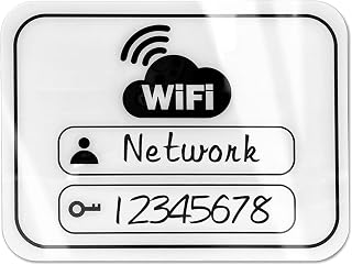 Wifi Password Sign for Home，7.9 * 5.9 Inches Self Stick Long Lasting Acrylic Wifi Sign for Guests Office Business Airbnb