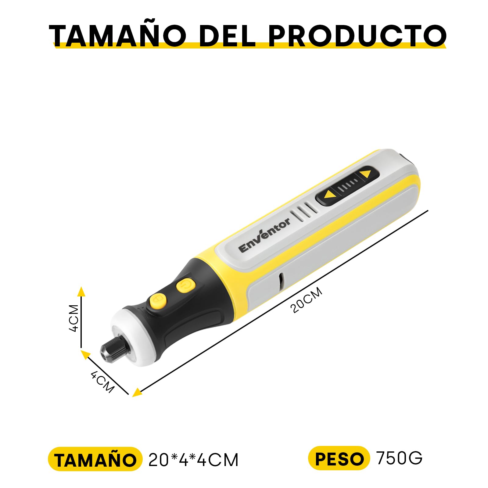 Enventor Mini Amoladora Bateria 8V con 80 Accesorios, Mini Herramienta Rotativa Multifunción con 5 Velocidades Ajustables, 5000-28000RPM, Carga USB, para Grabar, Aamolar, Pulir, Taladrar