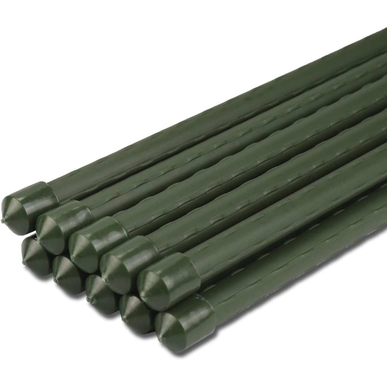 25PZ Cannette in Metallo Plasticato ø16 mm h. mt 2,10 Tutore in Metallo Rivestito in Plastica, Canne Reggi Piante a Superficie Zigrinata Idelae per Orti, Serre, Vivai, Giardini Ancoraggio