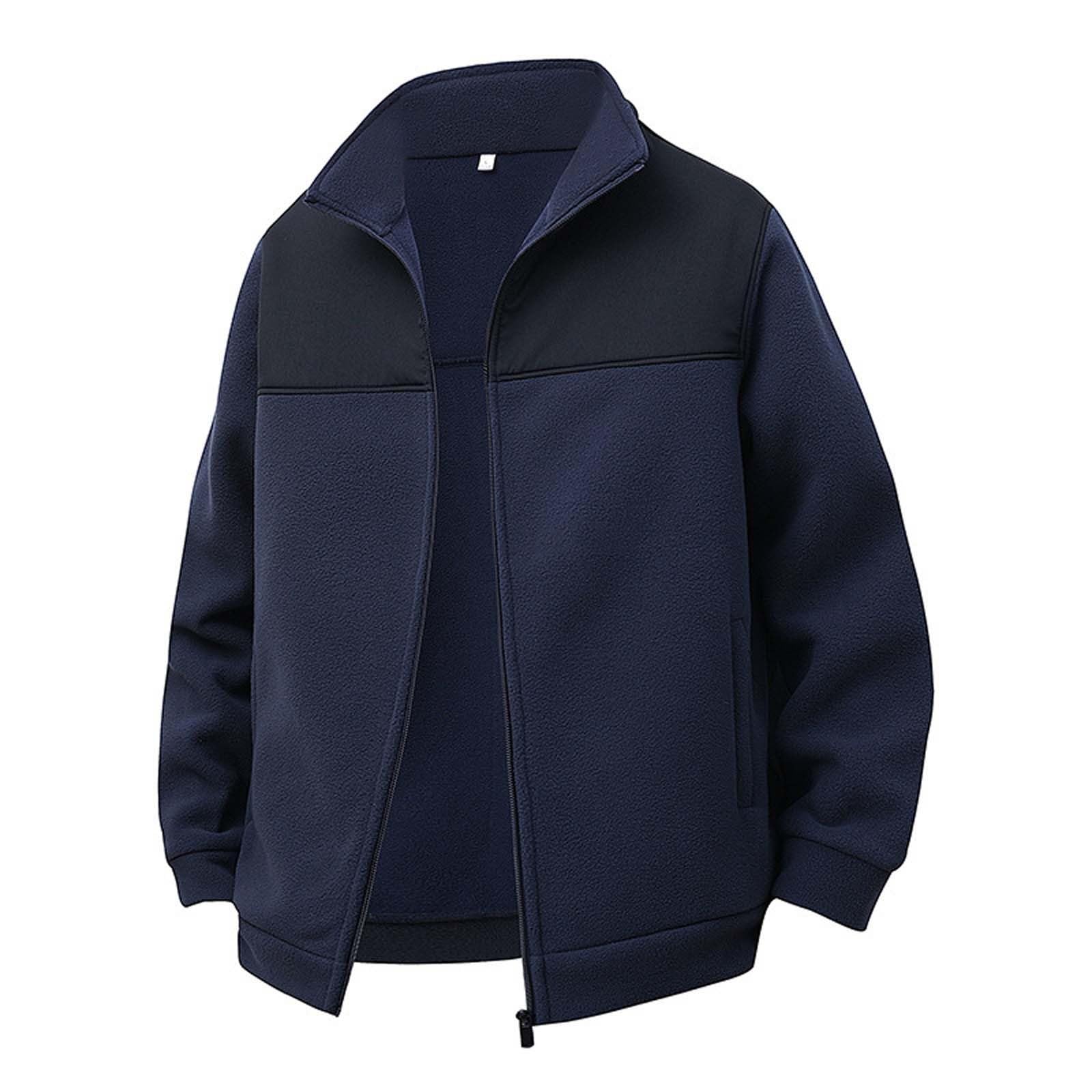 Veste Polaire Homme Sweatshirt De Randonnée Blouson Zippé Fleece Gilet Hiver Jacket avec Poches Chaude Manches Longues