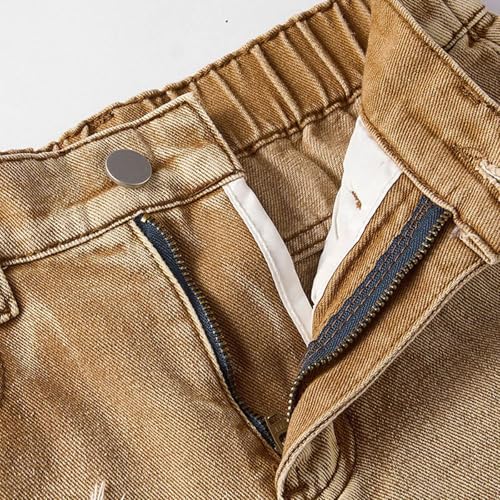 Girl's Y2K Star Applique Elastic High Waist Jeans Wide Leg Loose Denim Pants Raw Hem Hip Hop Streetwear Denim Jeans Trendy4