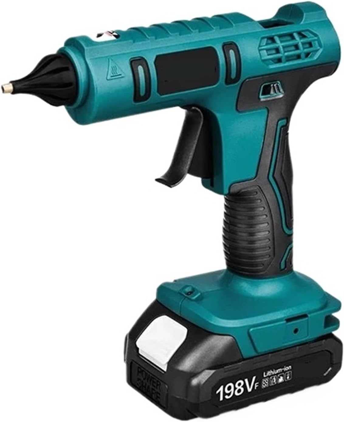 Hot Glue Gun 100W Electric Hot Melt Glue Gun for 18V Battery Cordless Hot Melt Glue Gun with 11mm Glue Sticks Home DIY Repair Tool for DIY Arts, Crafts and Quick Repairs(2 Battery)