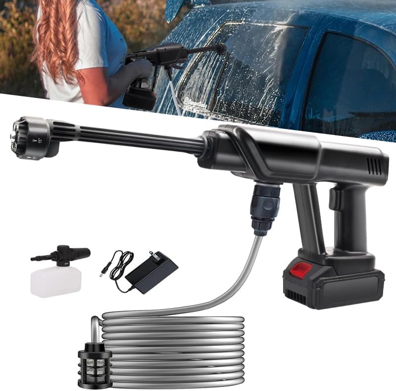 Lavadora a presión inalámbrica, boquilla 6 en 1, lavadora de batería portátil, portátil, de alta presión, para limpieza del hogar, automóvil, jardín