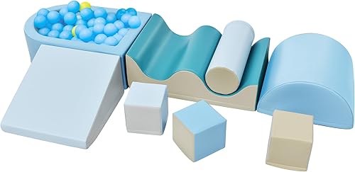 Virubi 8 piezas de juguetes suaves de escalada para niños pequeños, juego de actividades de escalada y gateo de espuma para niños pequeños de 1 a 3