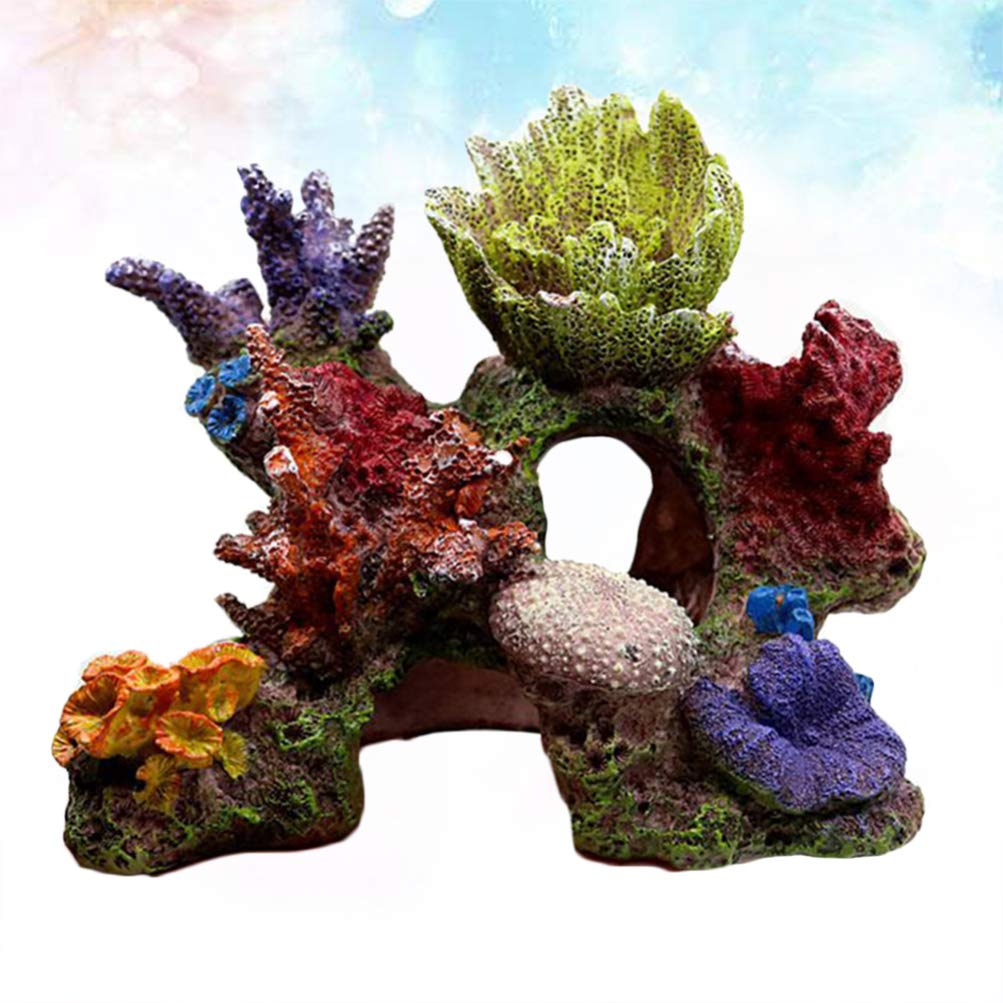 balacoo Decorazione per Acquario: Simulazione Corallo - Sfondo per Acquario - Imitazione Pietra, Resina, Giardino Roccioso Scultura per Acquari