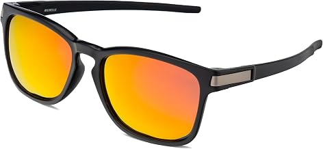 Aferelle® Unisex Square| Silver Metal Hinges |TAC Polarized Sunglasses | For Bike Riders | Running | Outdoor | Sports | Medium