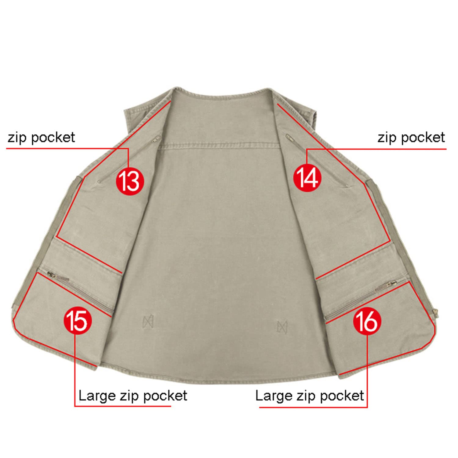 Chaleco De Hombre Multibolsillos Sin Mangas Chaleco Chaleco Exterior Casual para Fotografía Pesca Senderismo Montañismo